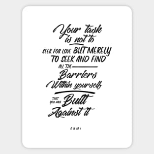 Rumi Quote on Love - Typography Sticker